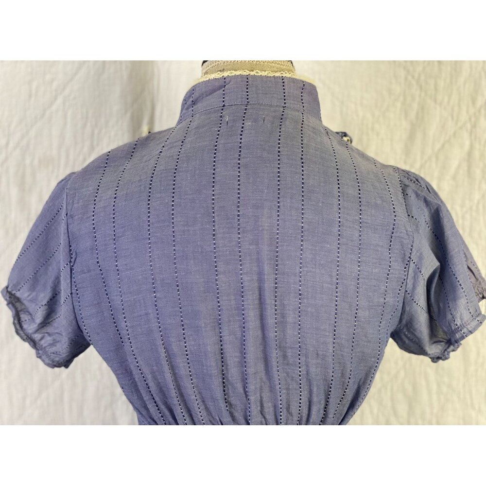 Anthropologie Blue Button Down Casual Blouse By Odille - Picture 8 of 9